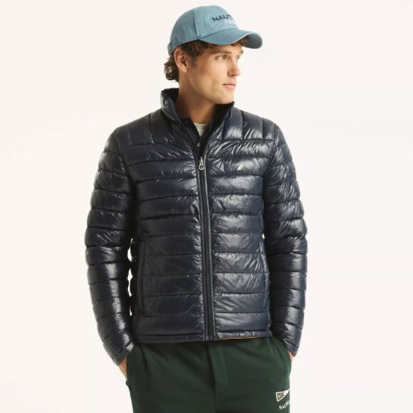 Nautica Men's Wind & Water Resistant Reversible Quilted Puffer Jacket MSRP $195 - Picture 4 of 7